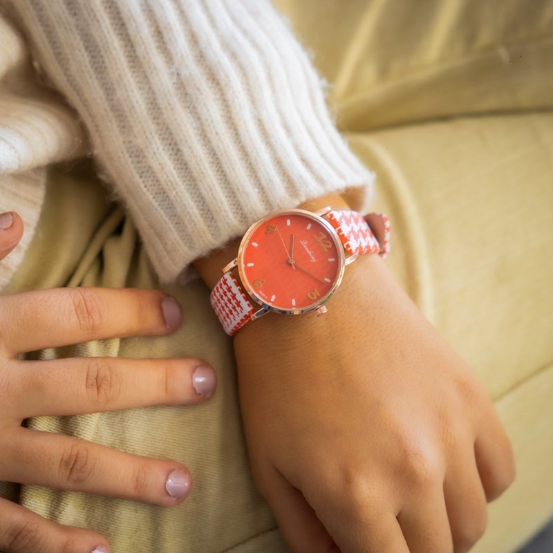 Montre Femme CHTIME bracelet Cuir Rouge