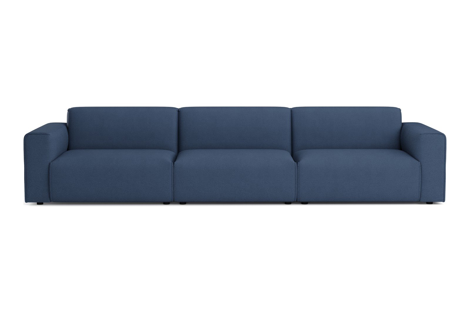 Monaco Lux 3,5-seter sofa Tekstil Brego 86 Blue med sorte ben. Lux komfort.