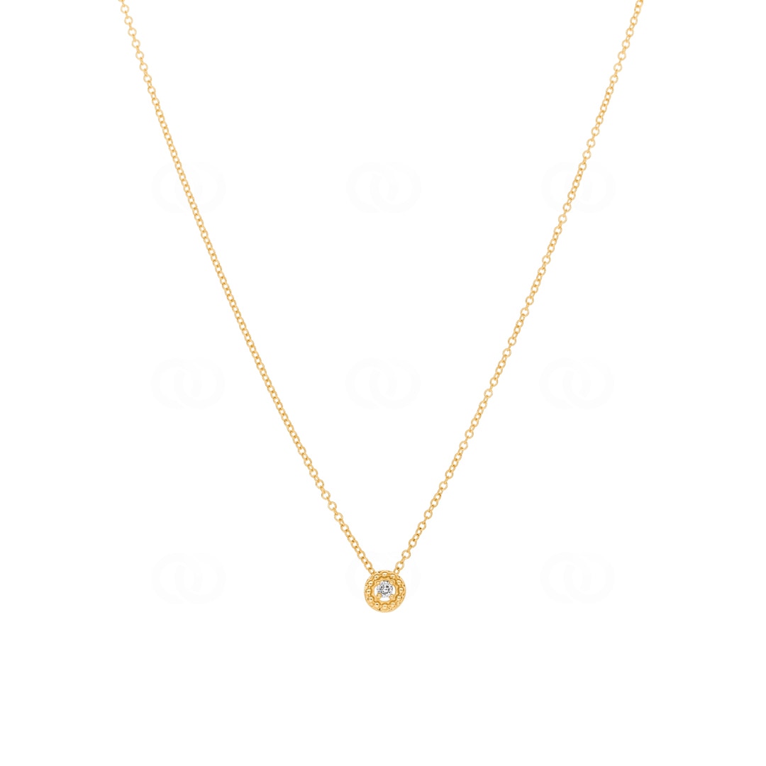 Collier mit Anhänger 750/18 K Gelbgold mit Diamant 0.04ct H/Si