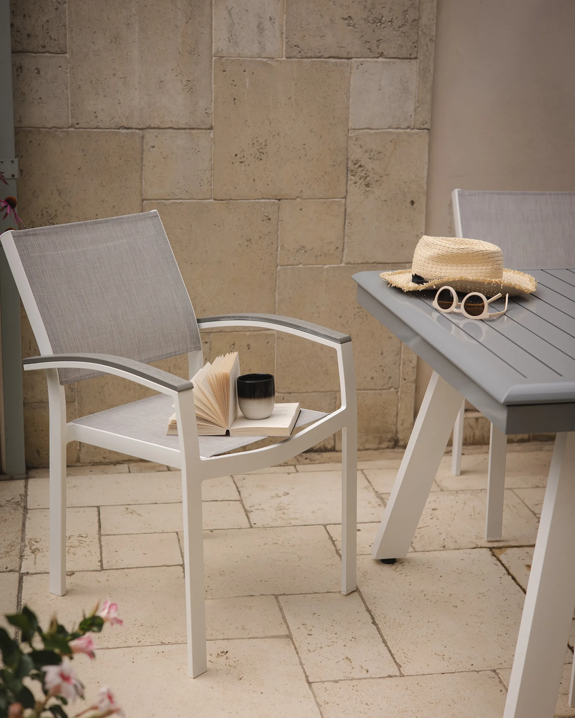 Set van 4 tuinstoelen PERETA Metaal Grijs