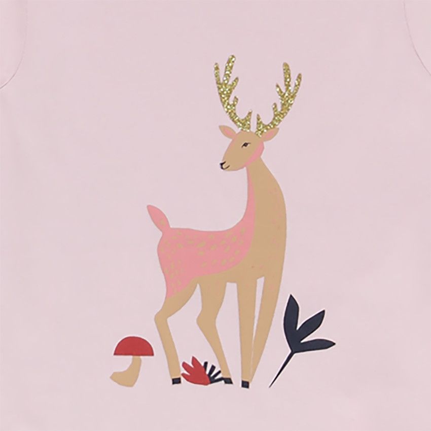 T-shirt manches longues en jersey print fantaisie pour fille - Lilas