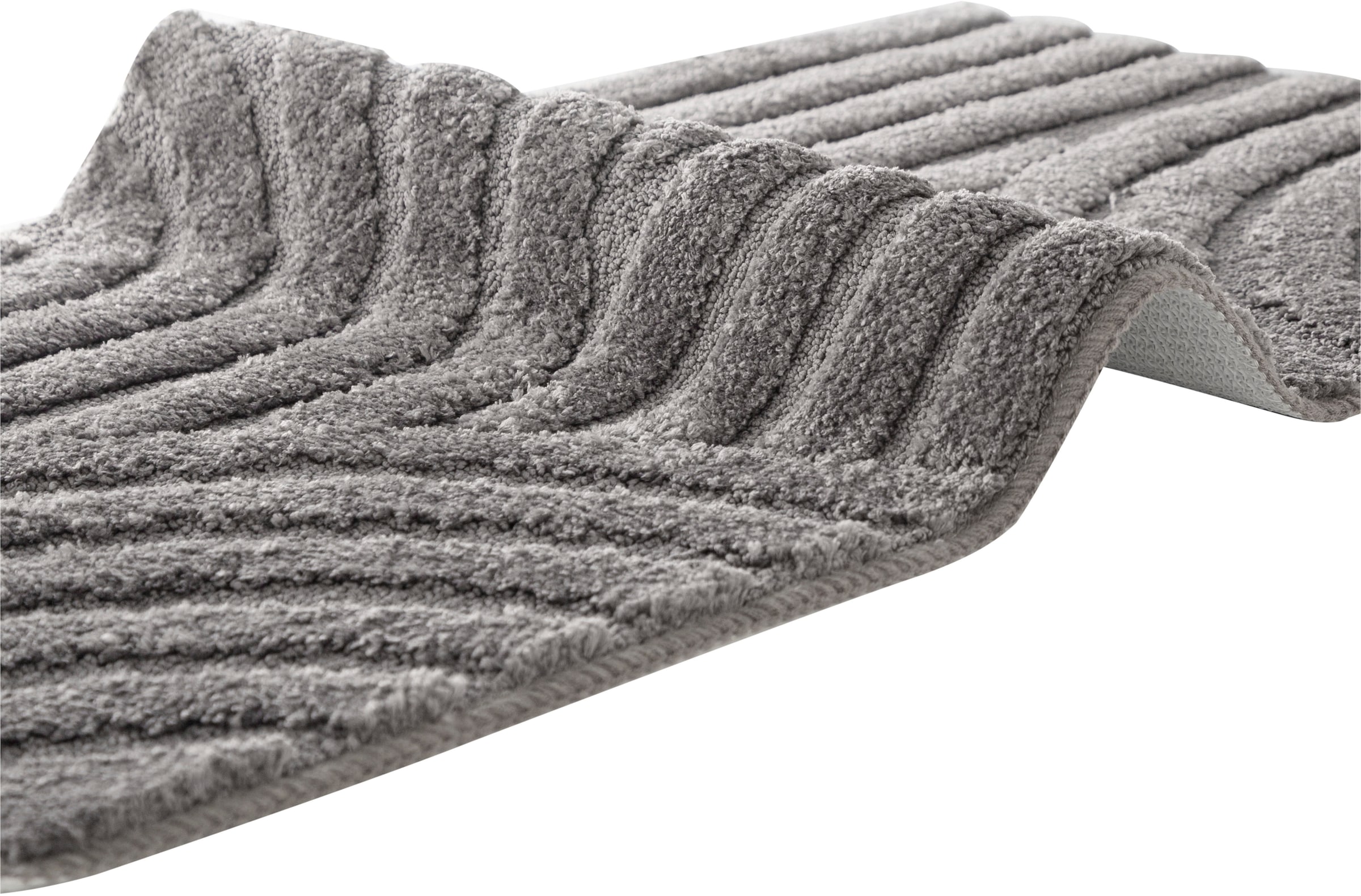my home Badematte »Regona Scandi, Badvorleger, Badezimmer Teppich, Duschvorleger« Höhe 10 mm rutschhemmend beschichtet strapazierfähig Badteppich, Uni Farben, Hoch-Tief-Effekt, modernes Muster, Zen