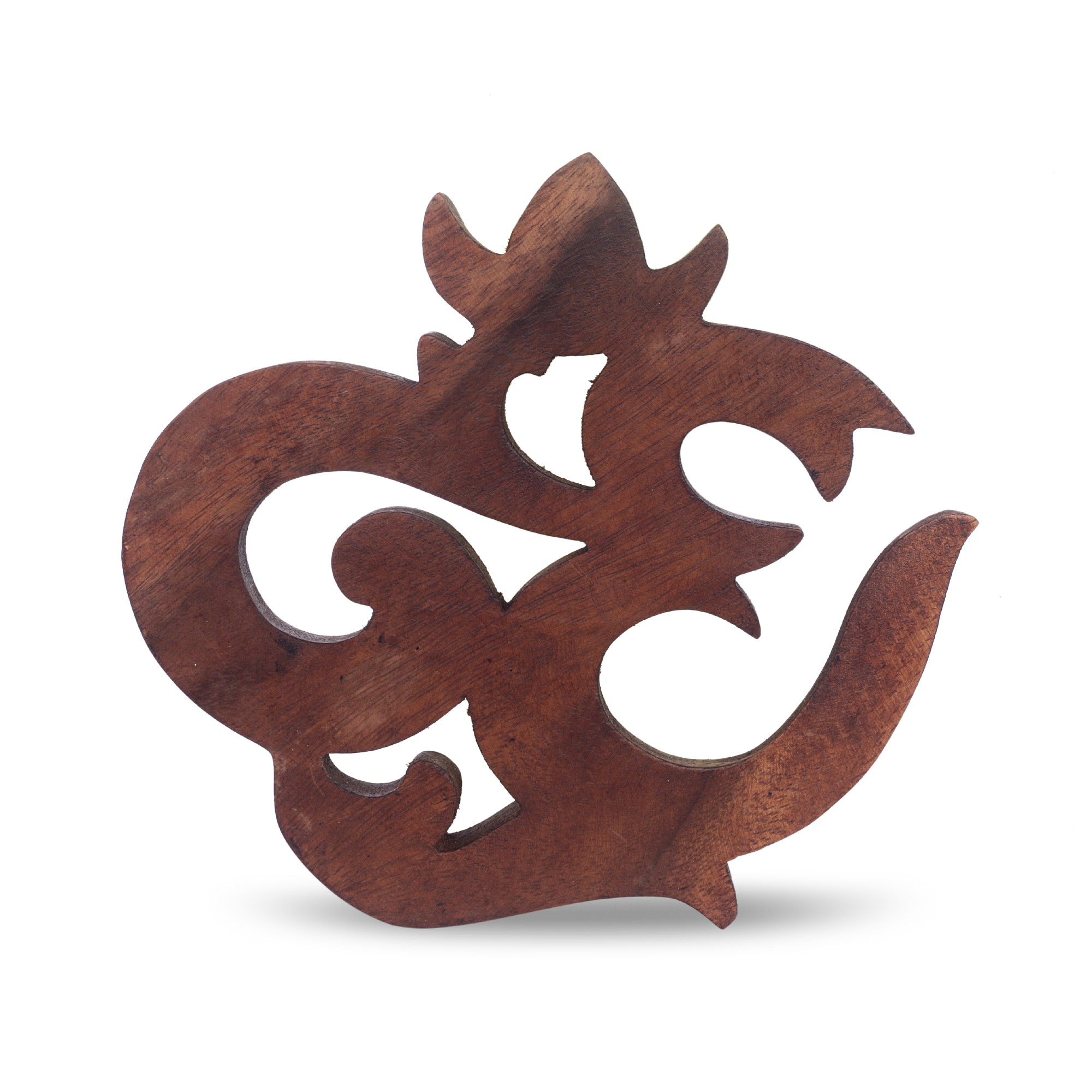 Abstrakt 'OM', Suarholz, B 20,5 cm, H 20 cm, L 5,7 cm von fischer's lagerhaus