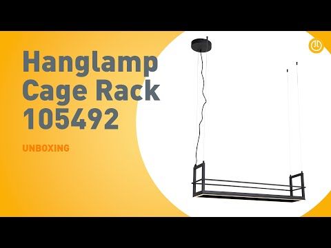Hanglamp zwart met rek incl. LED 3-staps dimbaar - Cage Rack