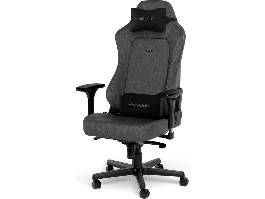 Noblechairs Hero TX - Stol - ergonomisk - armstøtter - T-formet - vippe - aluminium, polyurethan, tekstil, memory foam, polyuretan-læder, koldskum, stålramme - antracite