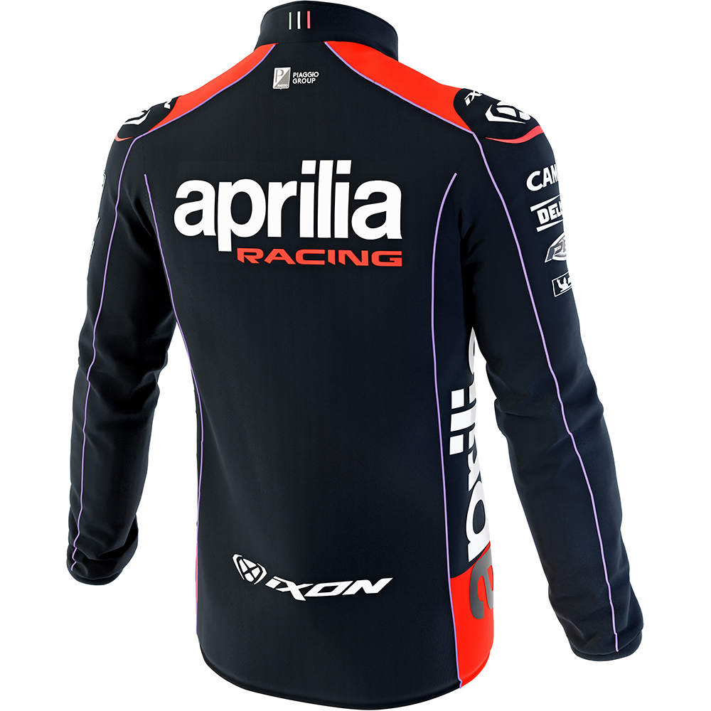 Ixon - Sweat zippé Aprilia 23 Noir / Rouge fluo