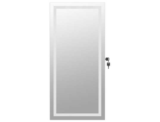 VIDAXL - Armoire à bijoux avec miroir et éclairage led mural blanc
