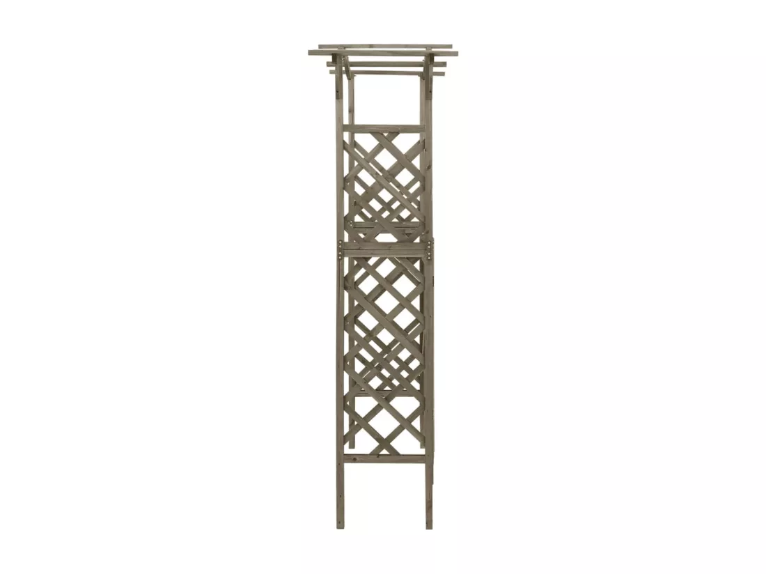 Pergola avec portail 116x40x204 cm Gris Bois de sapin massif