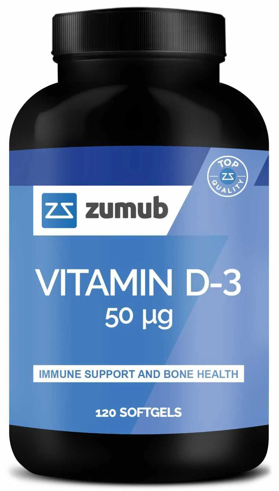 Zumub Vitamina D-3 50µg 120 cápsulas moles