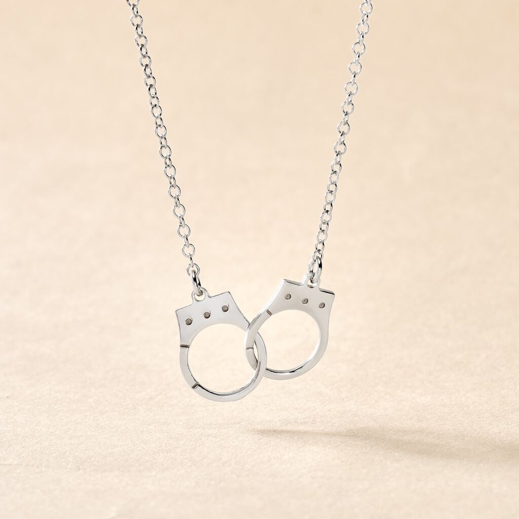 Collier Kim Argent Blanc
