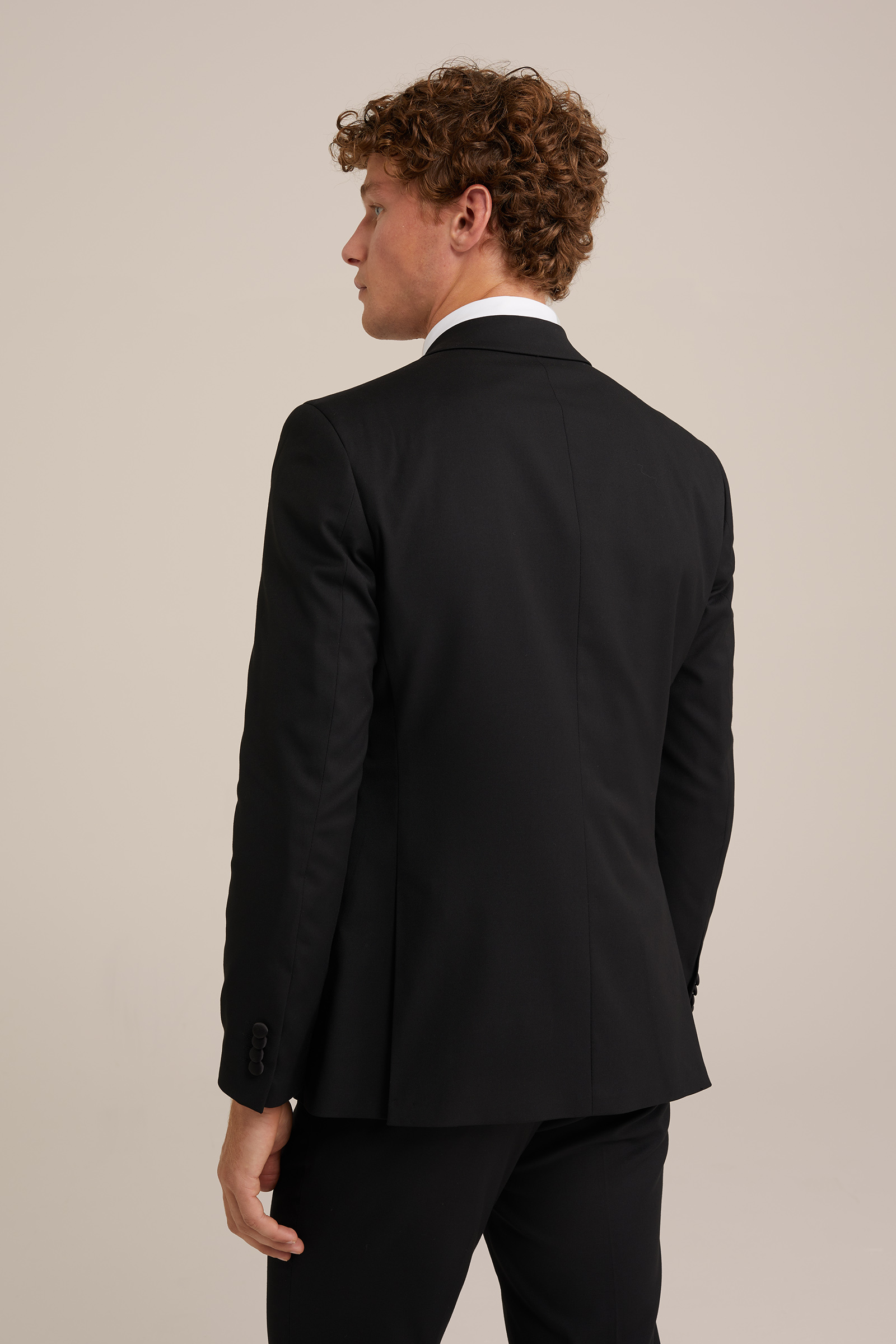 slim fit tuxedo blazer WE Fashion Zwart