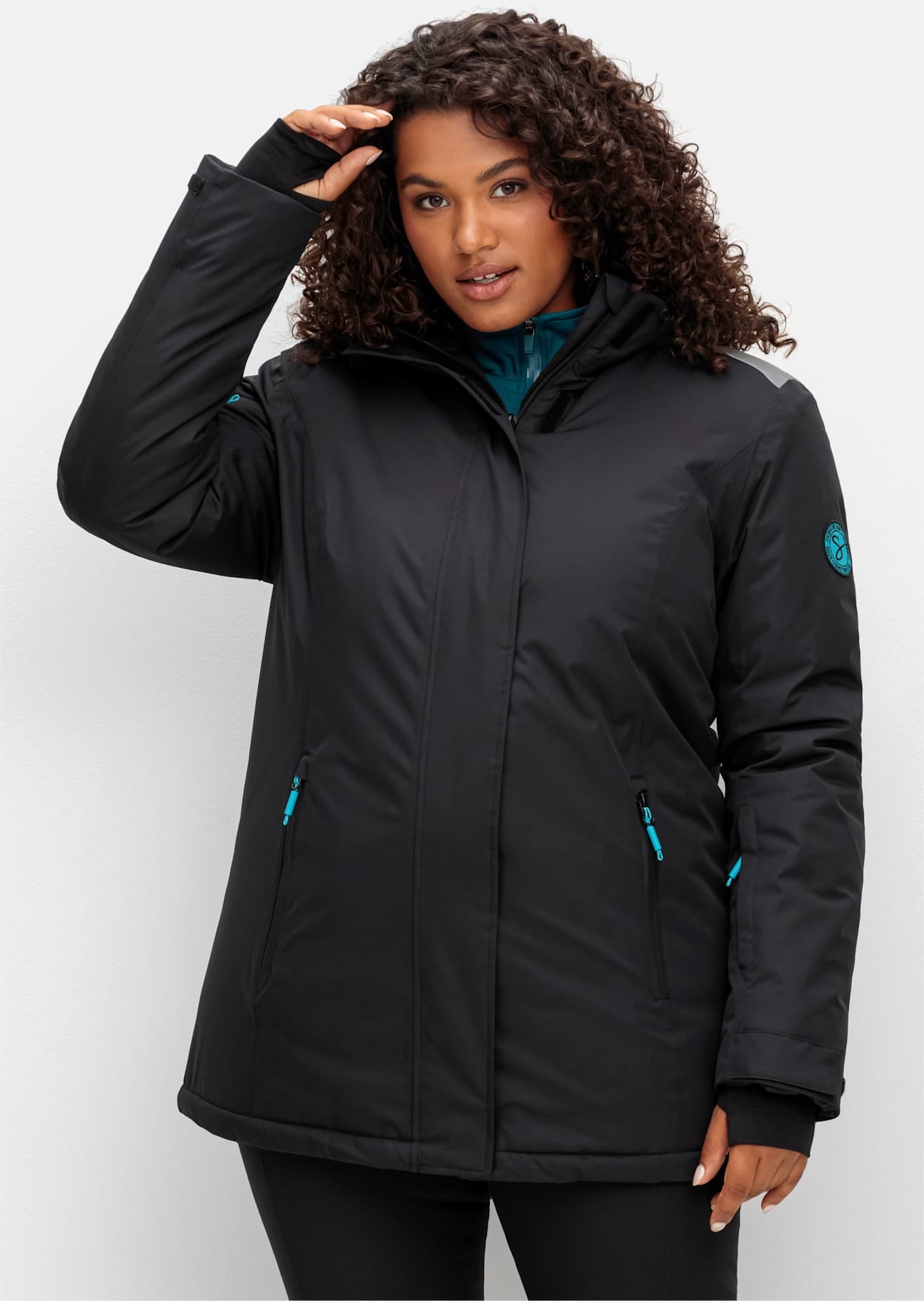Sheego Skijacke mit Kapuze