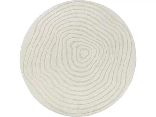 Tapis rond SPIRATRI ∅ 160 cm Crème Tapis facile d'entretien idéal pour la chambre