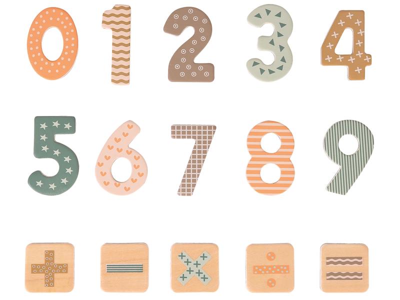 Spielba Holzspielwaren Zahlen magnetisch 60 Stk. Magnetische Zahlen und Rechenzeichen