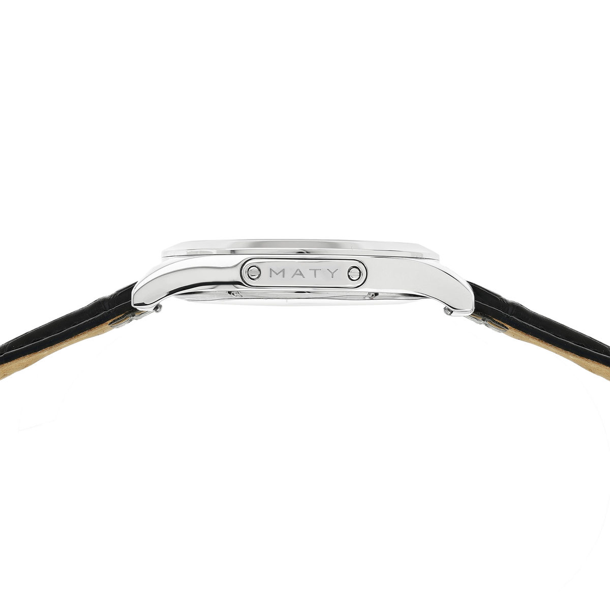 Montre MATY GM cadran noir bracelet cuir noir