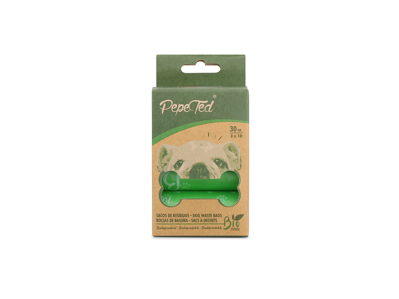 SACOS PARA DEJETOS PEPE TED BIODEGRADÁVEIS 30 UNIDADES