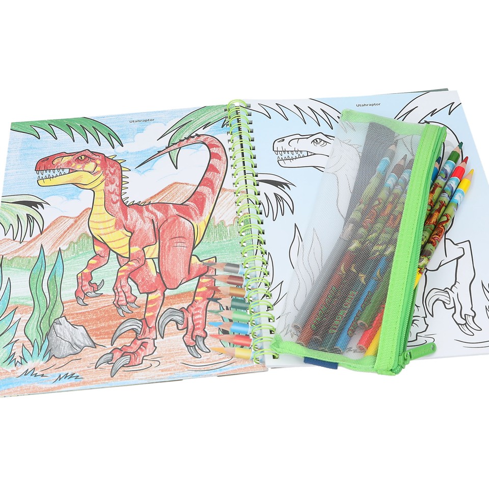 Dino World - Malebog med farveblyanter - (412746)