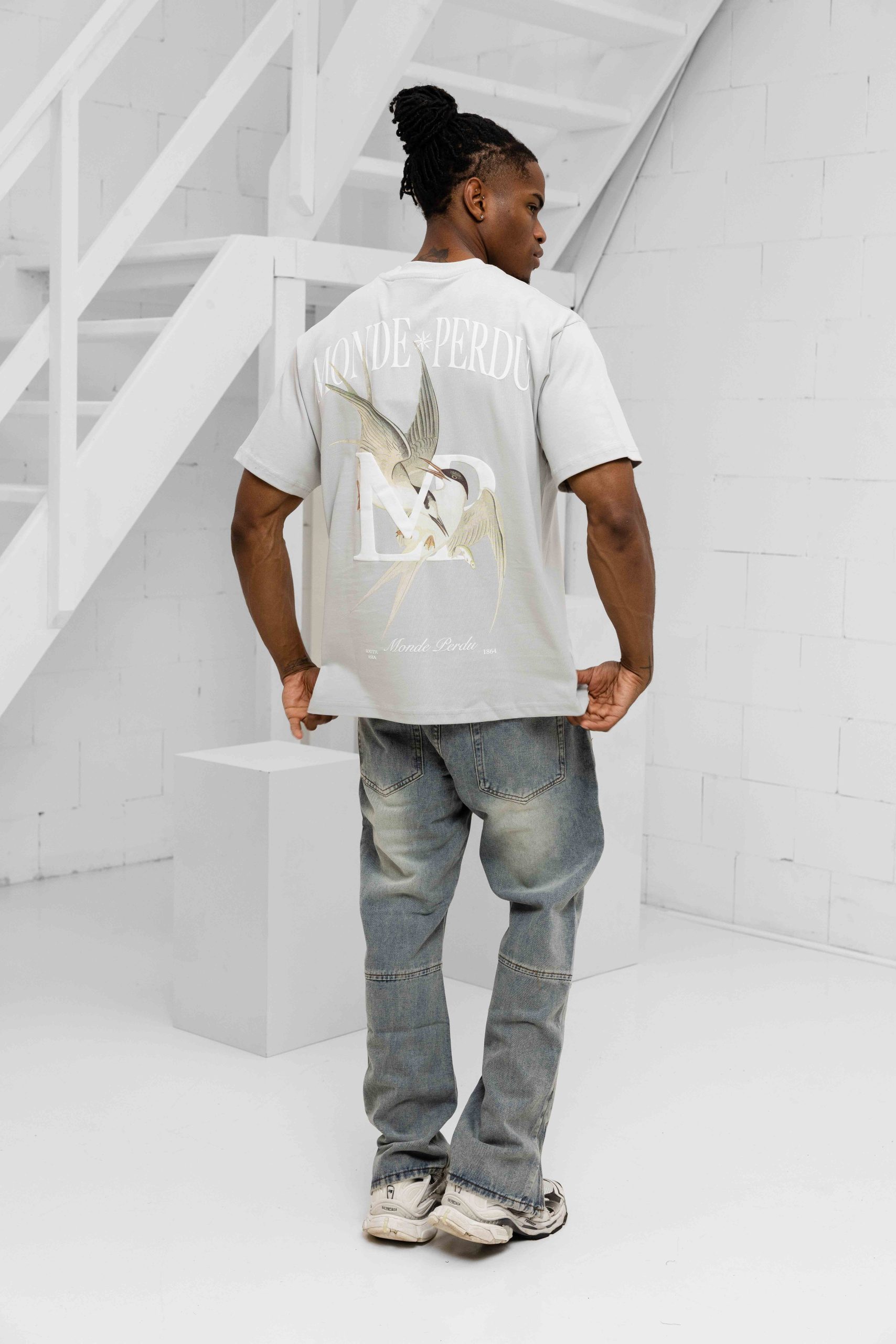 Le Monde Perdu Sterna T-Shirt Heren Lichtgrijs