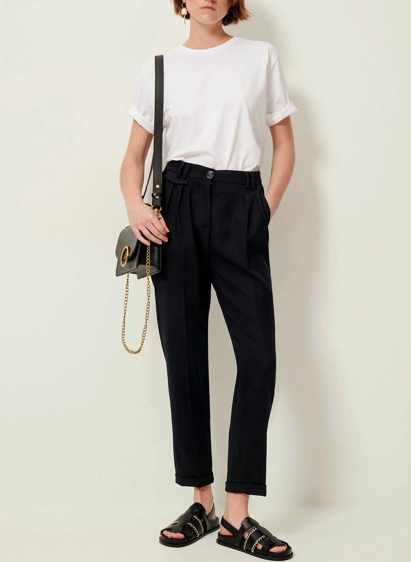 MANSFIELD 20 - Pantalon droit en crêpe | Bleu