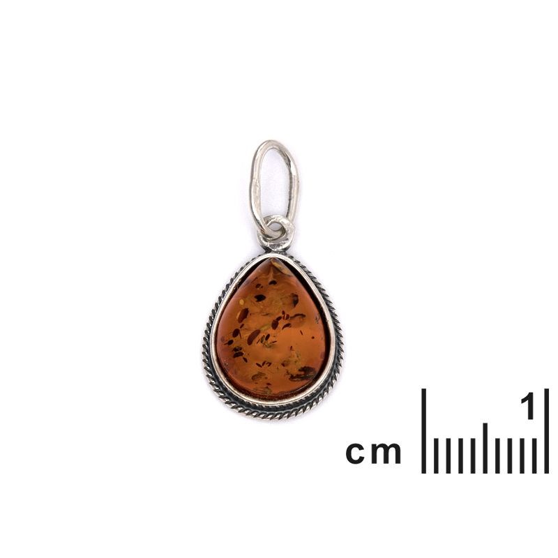 Pendentif argent 925 Ambre veritable de la mer Baltique