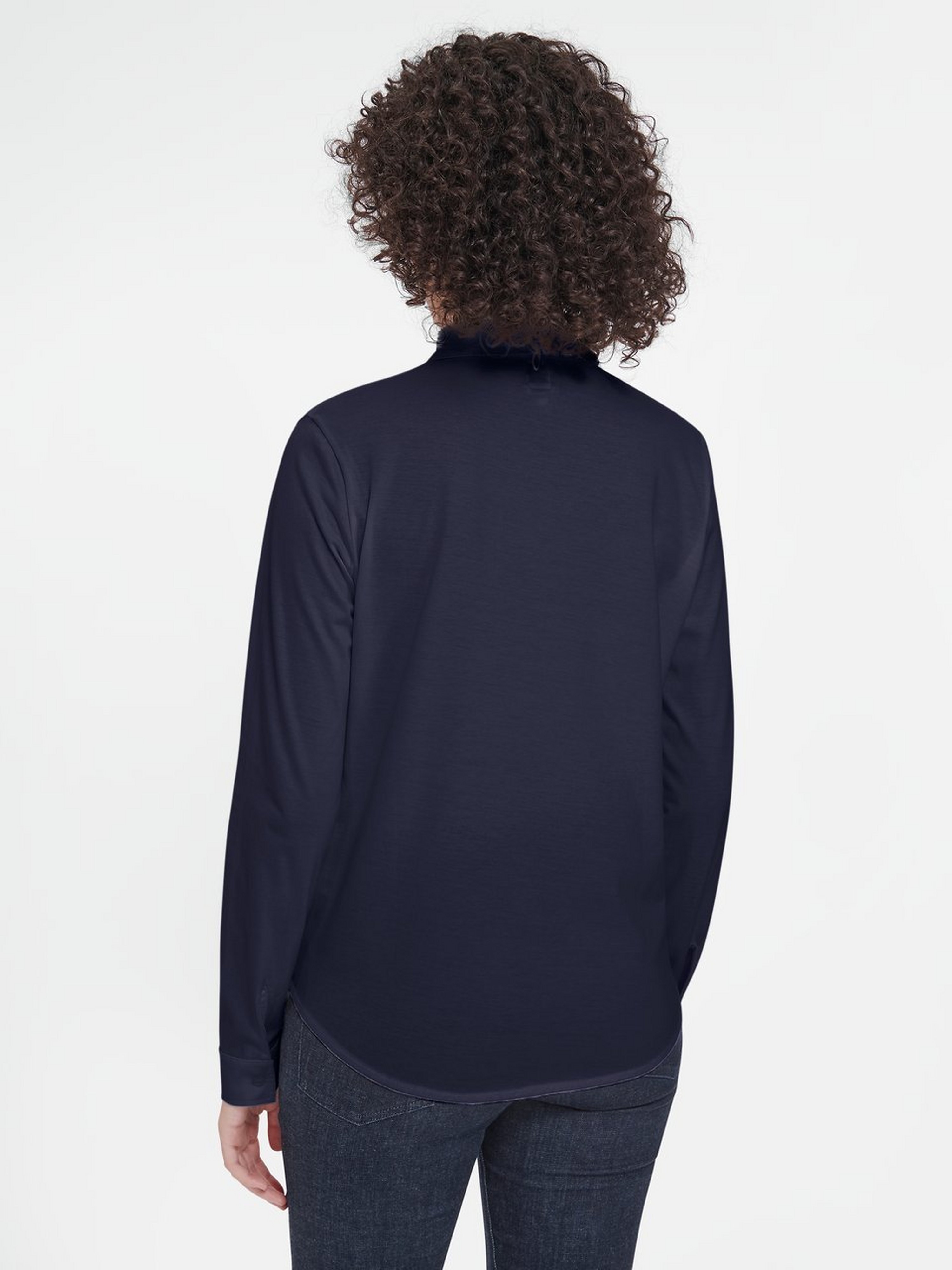 Jersey-Bluse mit Hemdkragen