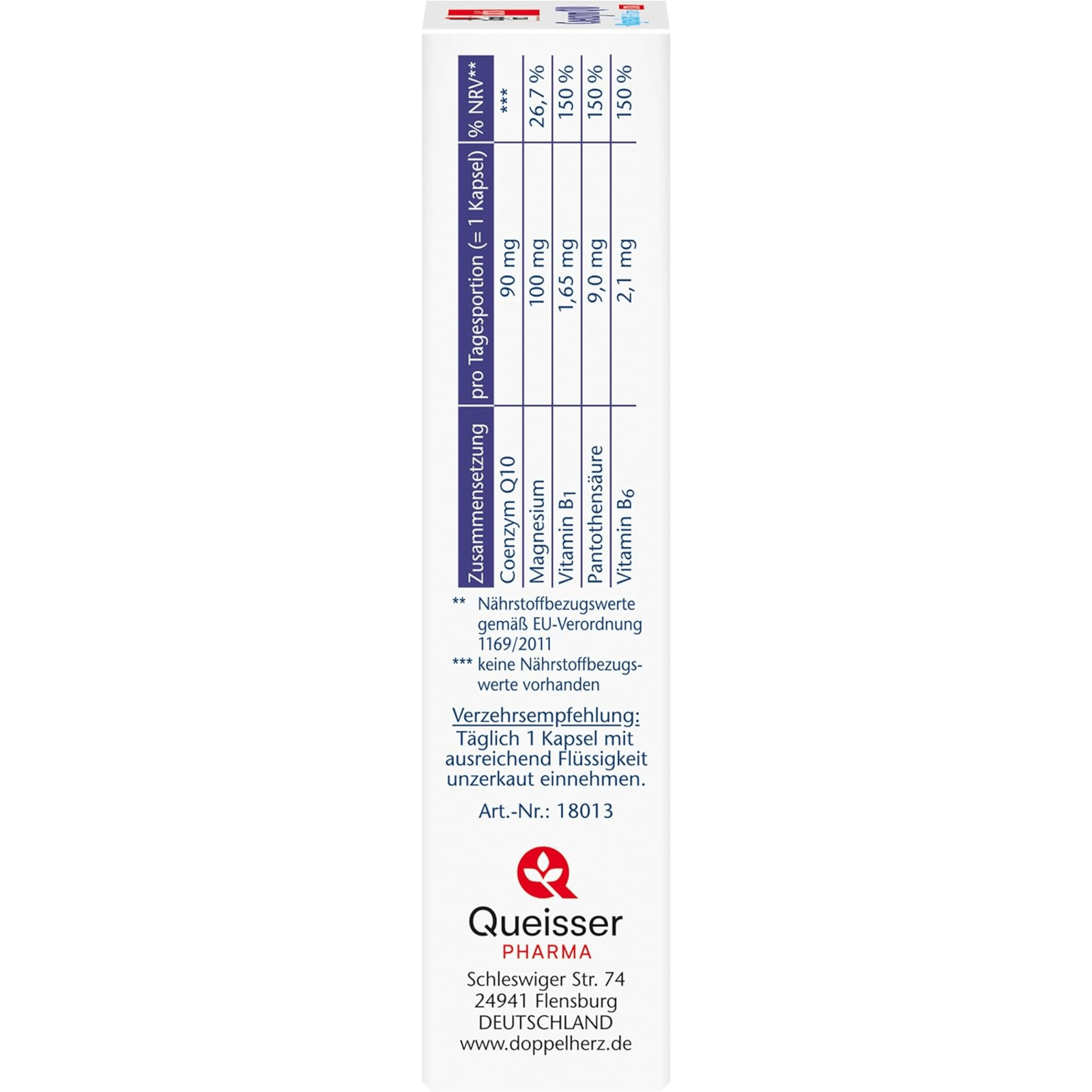Coenzym Q10 + Magnesium + B-Vitamine (30 Kapseln)
