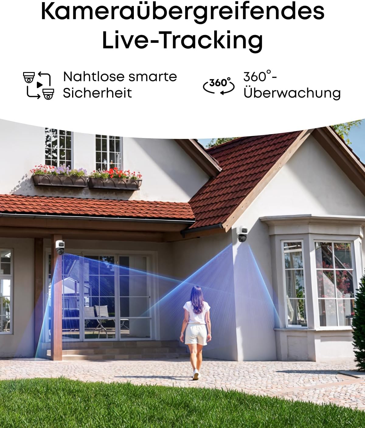 eufy PoE NVR Security System S4, 2× Bullet-PTZ-Kameras, 2X Turrent-Kameras, 360° PTZ, KI Auto-Framing & Tracking, smarte Videosuche, Farbnachtsicht, Stroboskop, Plug & Play, 24/7 Aufnahme, 2TB HDD