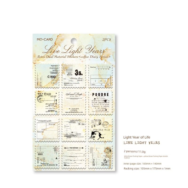 Monez - Vintage Sticker (Diverse ontwerpen) / Set