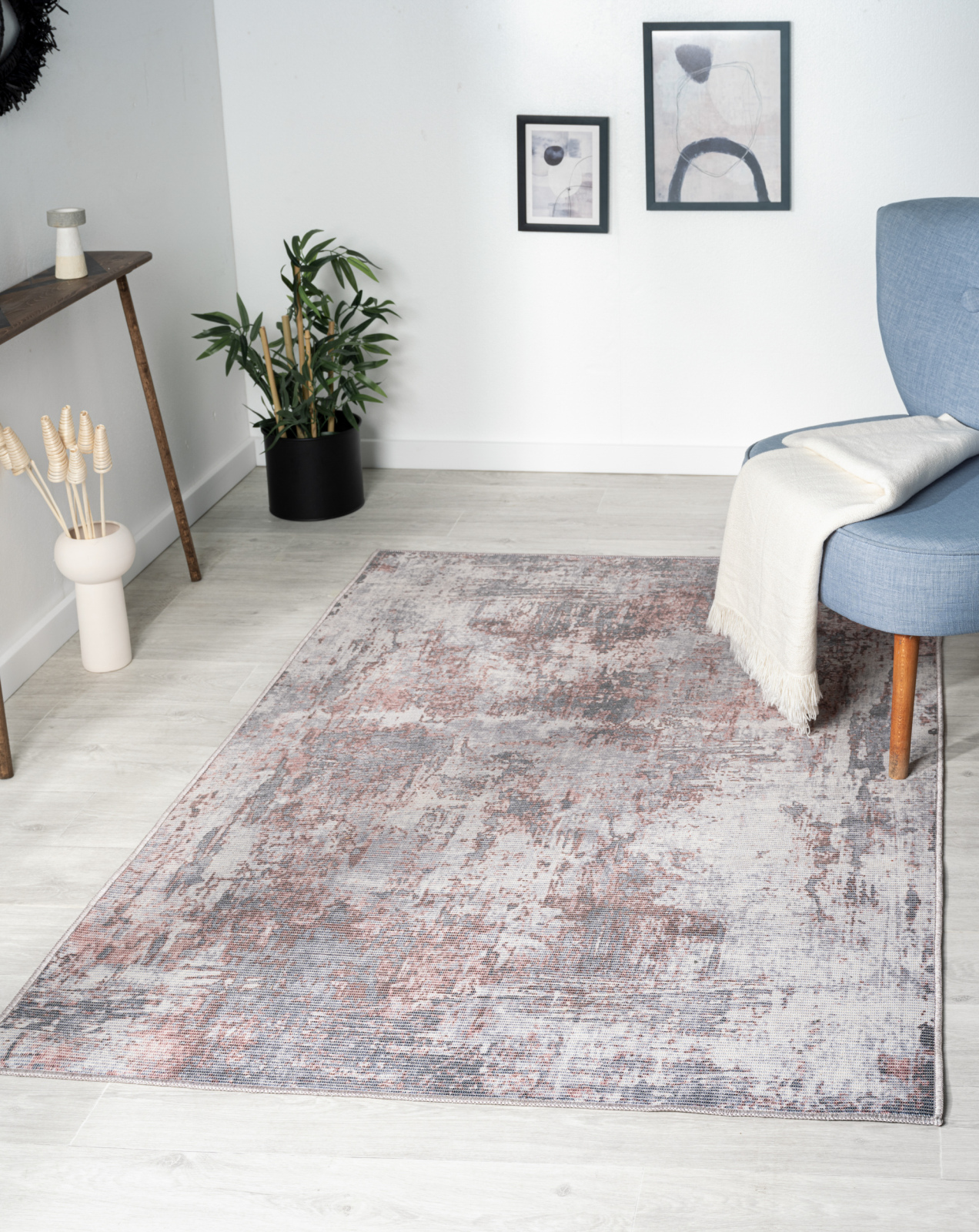 Teppich AVERY - creme-terrakotta-hellgrau - 120x180 cm