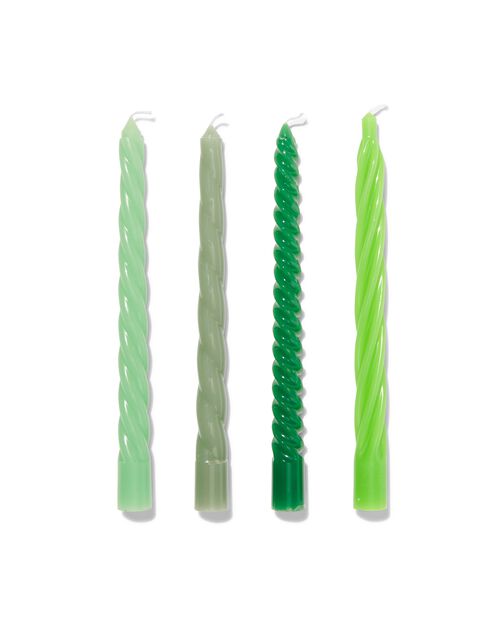 4 bougies torsadées Ø2x25 vert