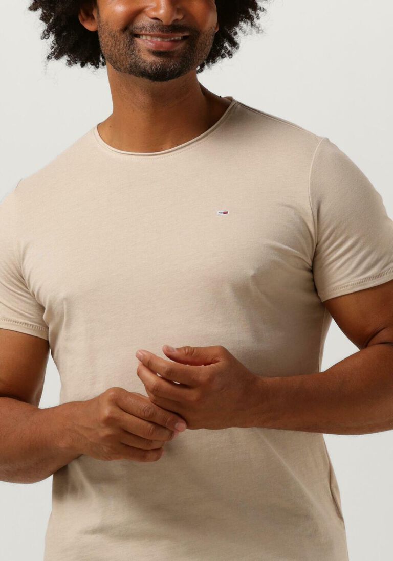 TOMMY JEANS beige tommy jeans t-shirt tjm slim jaspe c neck