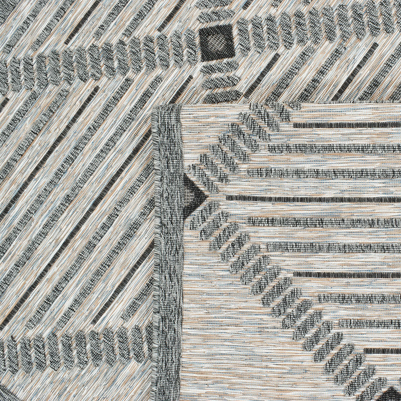 Nazar Rugs Tapis d'extérieur Acapulco 1672 gris  - 120x160 cm