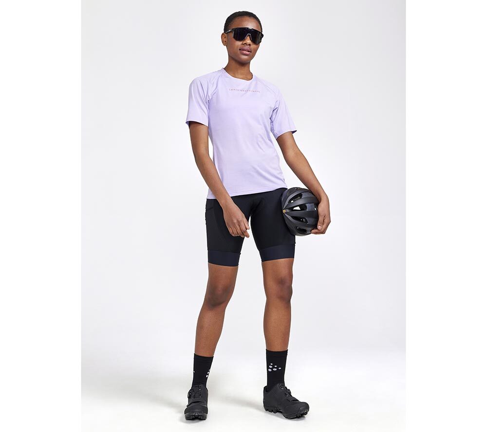 Craft ADV Gravel Fietsshirt Korte Mouwen Paars Dames