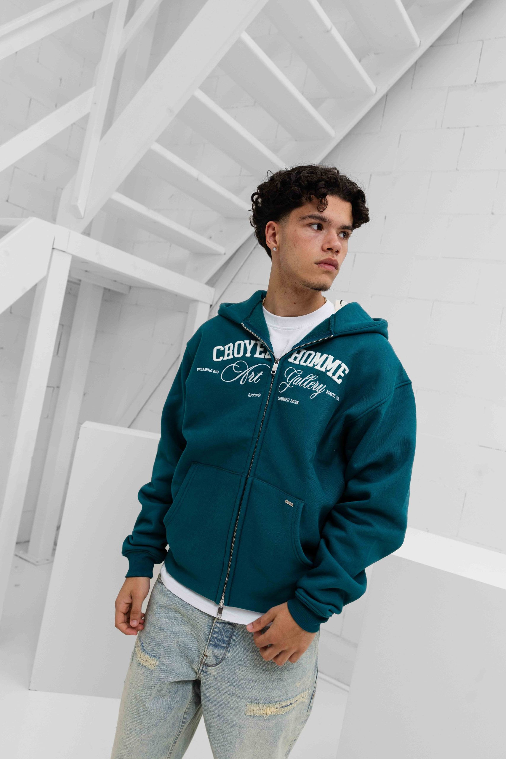 Croyez Art Gallery Zip Hoodie Heren Blauw
