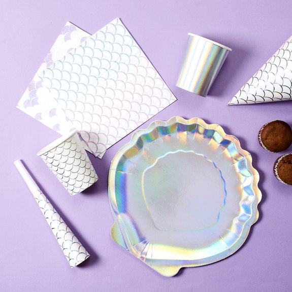6 assiettes en carton Sirène