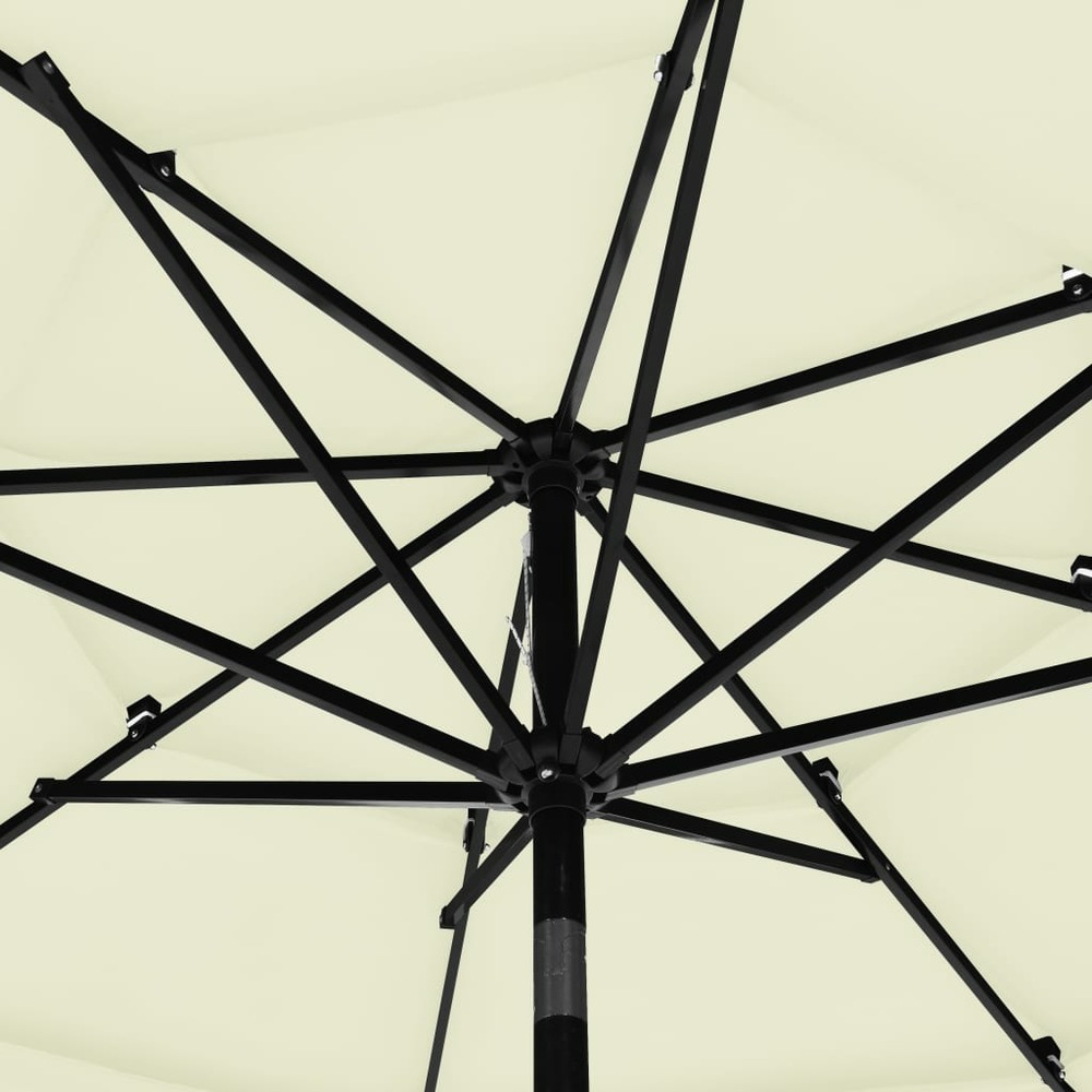 Parasol à 3 niveaux avec mât en aluminium 3 m sable