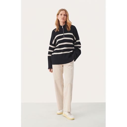 Part Two RajanaPW Striktrøje, Dark Navy Stripe, XL