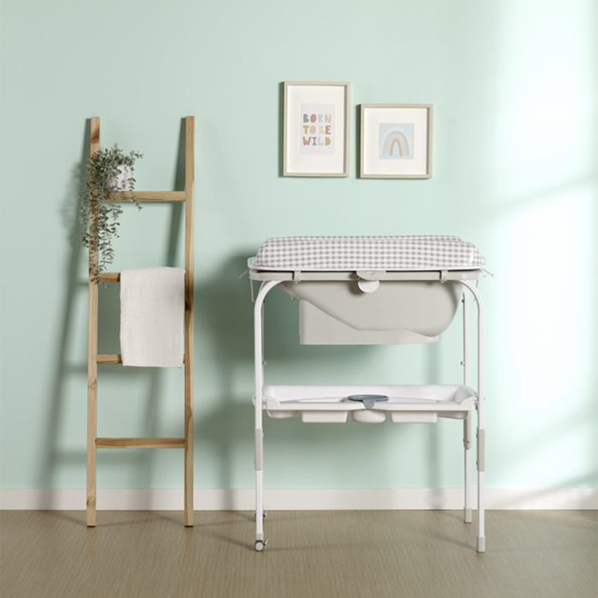 Table à langer Flip avec baignoire - Vichy Pearl