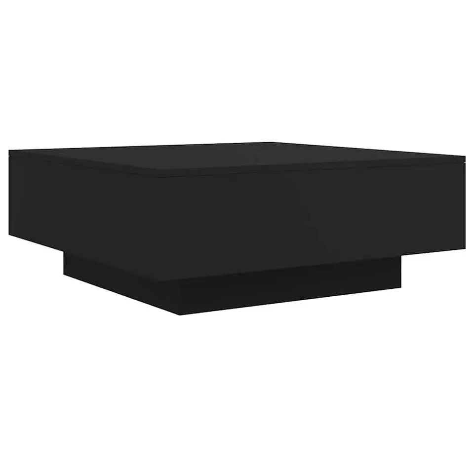 vidaXL - Vierkante salontafel - Zwart - Bewerkt hout - 80x80x31 cm