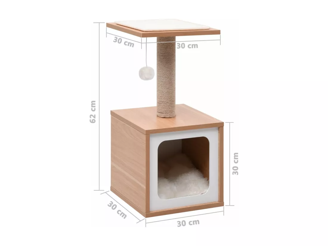 Arbre à chat avec tapis à gratter en sisal 62 cm