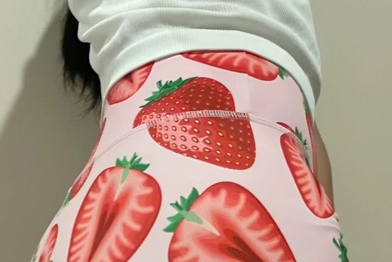 Runyz - Yogashorts met hoge taille en patroonprint