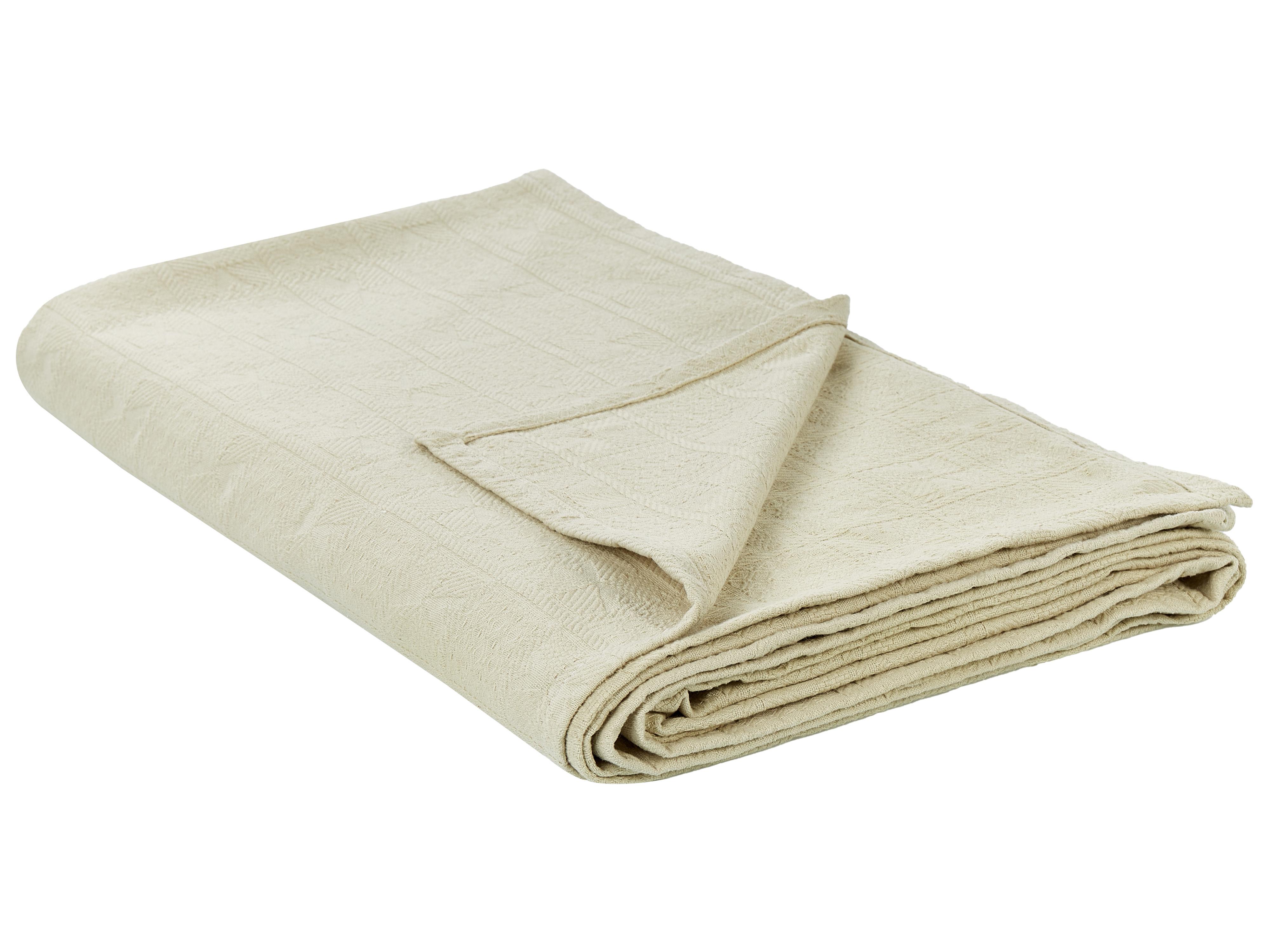 Sprei MARAKA Katoen 150 x 200 cm Lichtbeige