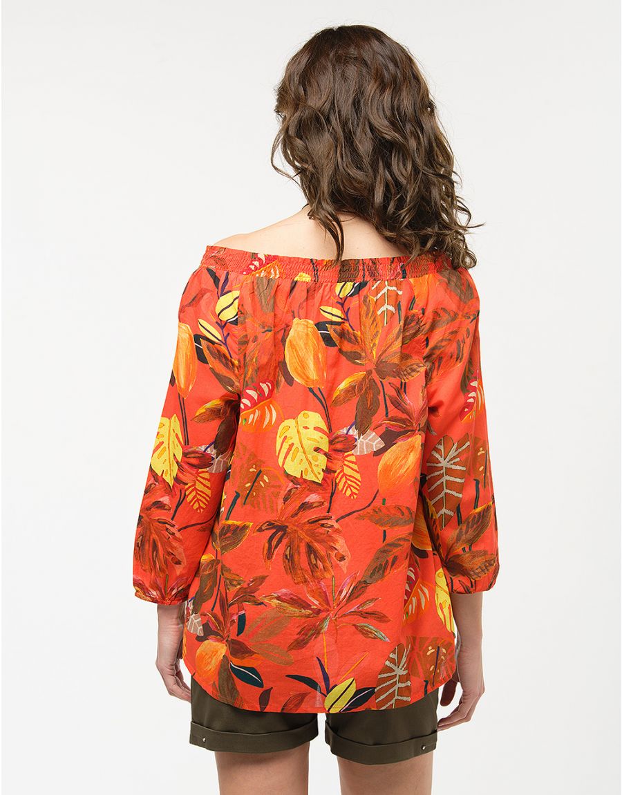 Blouse 100% coton orange