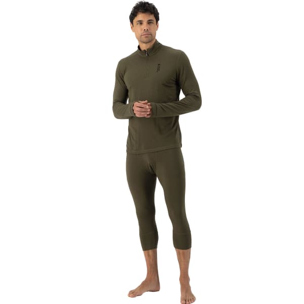 T-shirt thermique MONS ROYALE CASCADE MERINO FLEX 200 1/4 ZIP DARK OLIVE