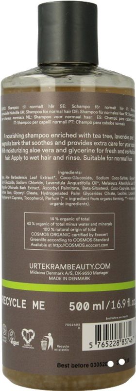 Urtekram - Tea Tree Shampoo - Geïrriteerde Hoofdhuid - 500 ml - Natuurlijke Ingrediënten