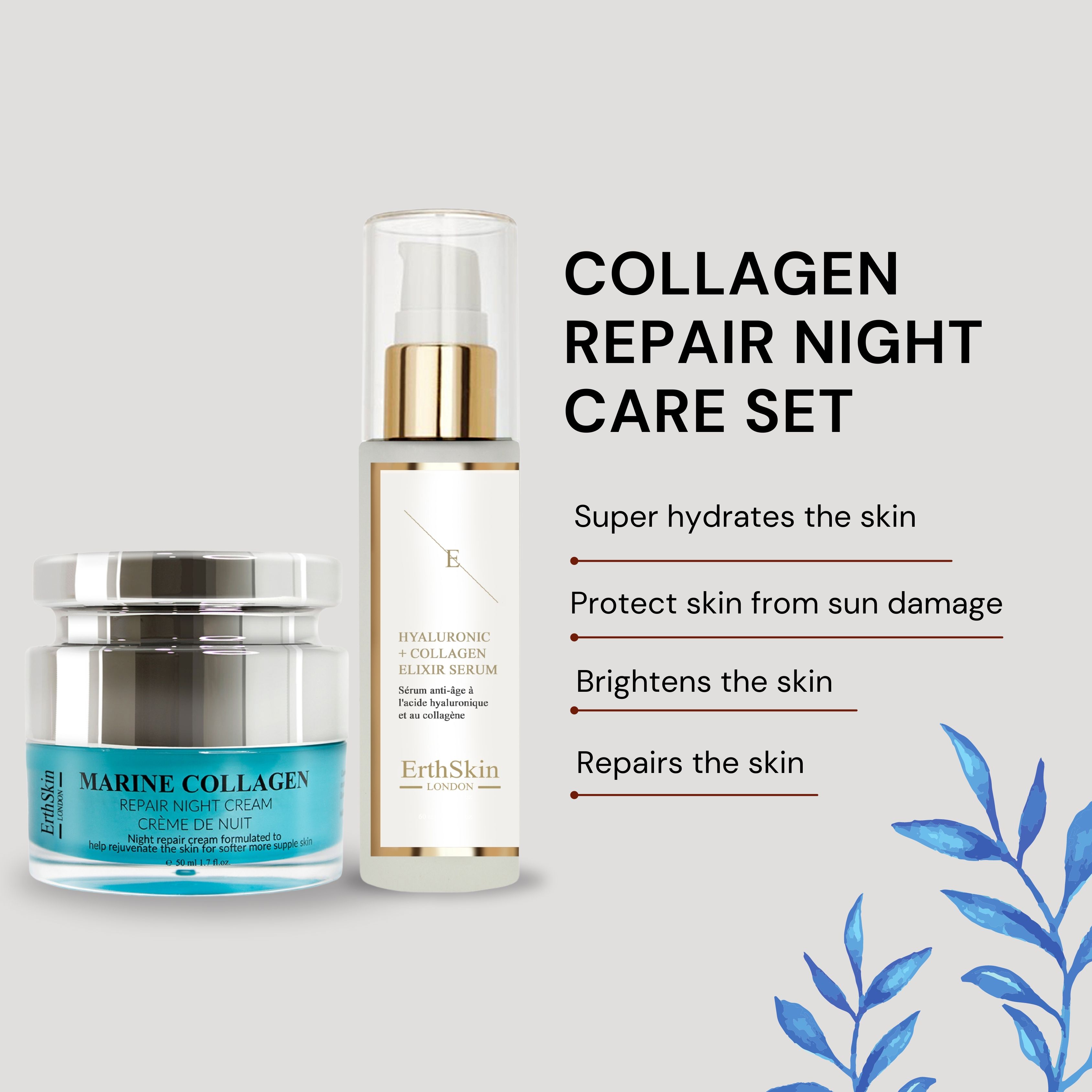 Erth skin london Kollagenserum+ Night Cream set
