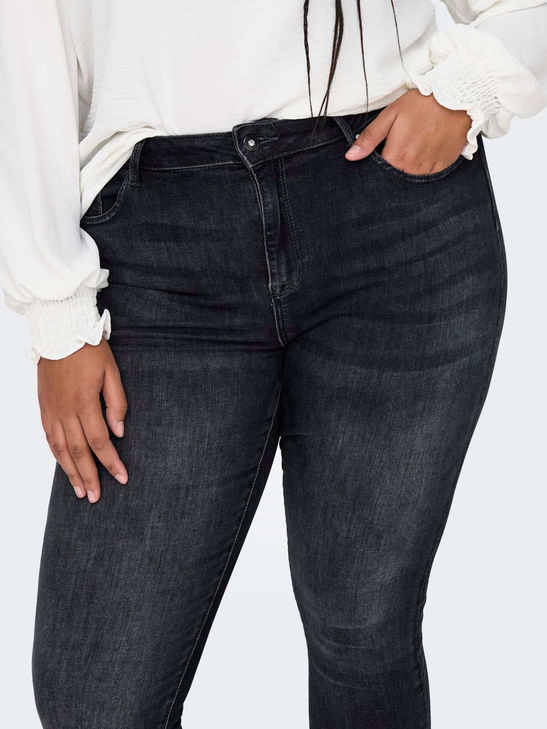 CAREMMA Mittlere Taille Skinny Fit Jeans Blue Black Denim