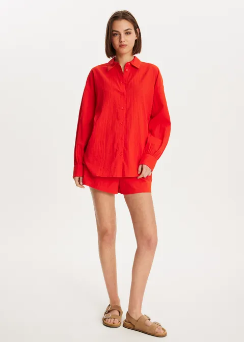 Katoenen blouse rood (ROO)