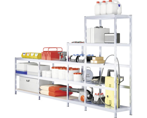 Vario-plankenset Schulte 100x50 cm incl. 4x lengterails en 2x diepterails, zwart structuur, steeksysteem