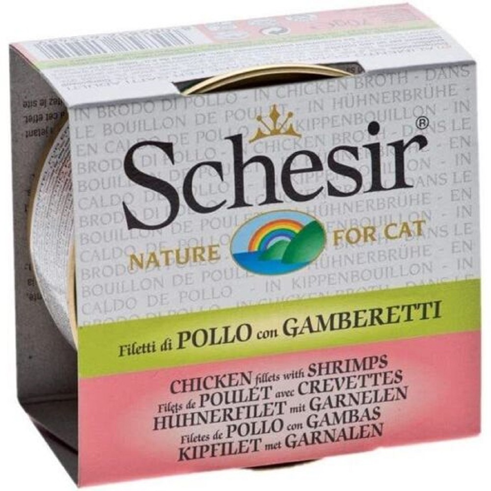 Pâtée en boîte chat 0.07kg 70g poulet crevettes